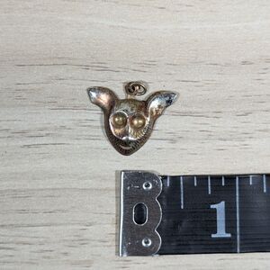 Vintage Gothic Devil Face Charm Pendant Gold Tone